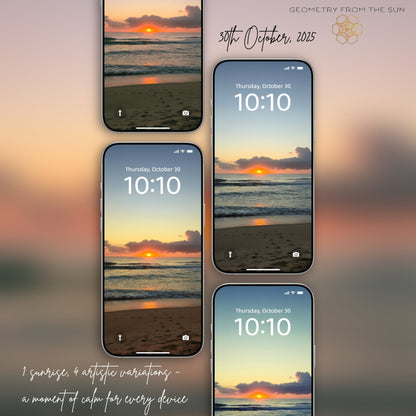30 Oct 2025 Sunrise Wallpapers – 4 Artistic Moods | iPhone, Samsung, iPad, Desktop (4K, HD) - Geometry From The Sun