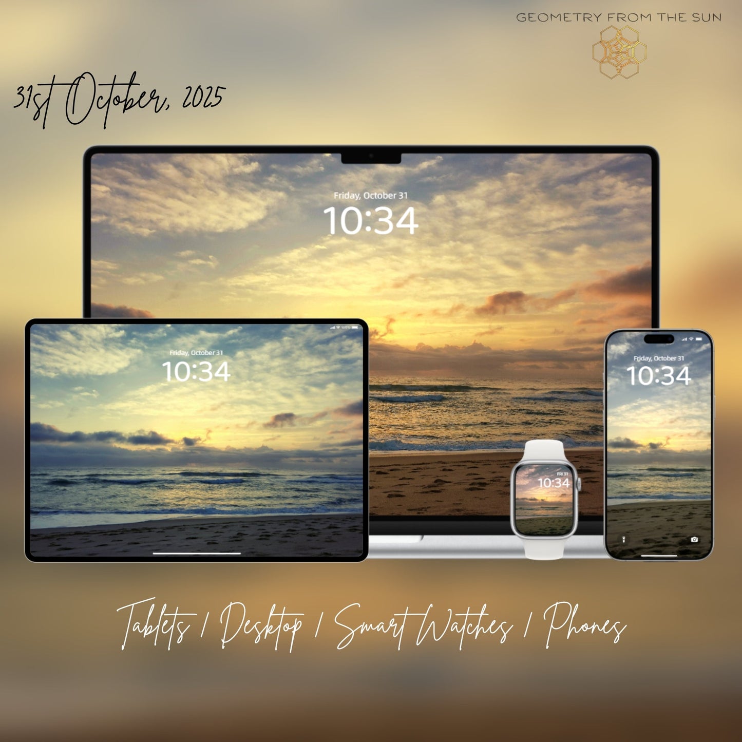 31 Oct 2025 Sunrise Wallpapers – 4 Artistic Moods | iPhone, Samsung, iPad, Desktop (4K, HD) - Geometry From The Sun