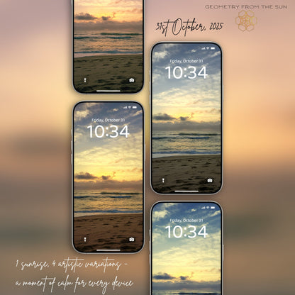 31 Oct 2025 Sunrise Wallpapers – 4 Artistic Moods | iPhone, Samsung, iPad, Desktop (4K, HD) - Geometry From The Sun
