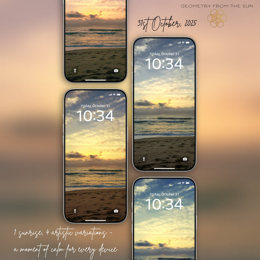 31 Oct 2025 Sunrise Wallpapers – 4 Artistic Moods | iPhone, Samsung, iPad, Desktop (4K, HD) - Geometry From The Sun