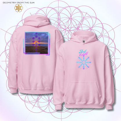 Blush Horizon Sunrise Hoodie - FIRST LIGHT - Geometry From The Sun