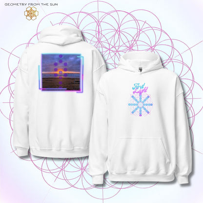 Blush Horizon Sunrise Hoodie - FIRST LIGHT - Geometry From The Sun