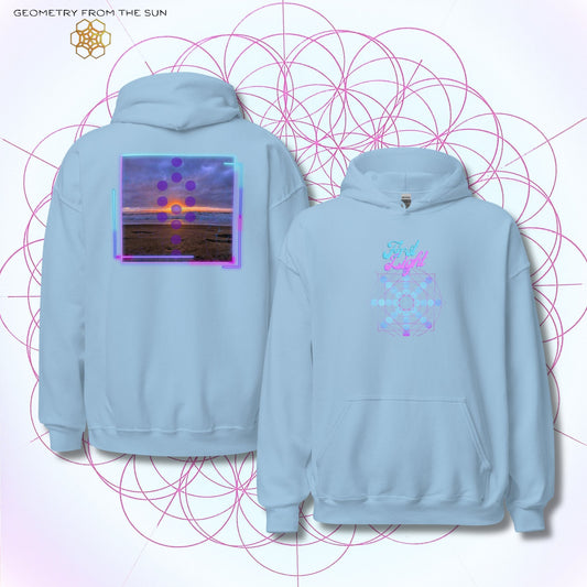 Blush Horizon Sunrise Hoodie - FIRST LIGHT - Geometry From The Sun