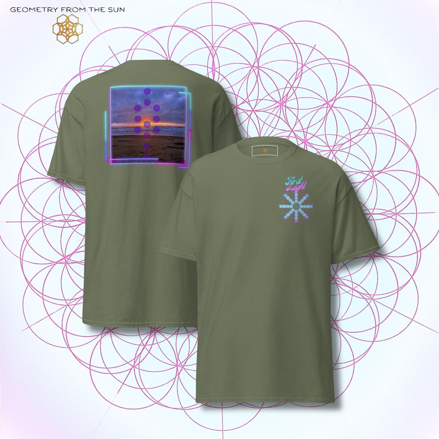 Blush Horizon Sunrise Shirt - FIRST LIGHT - Geometry From The Sun