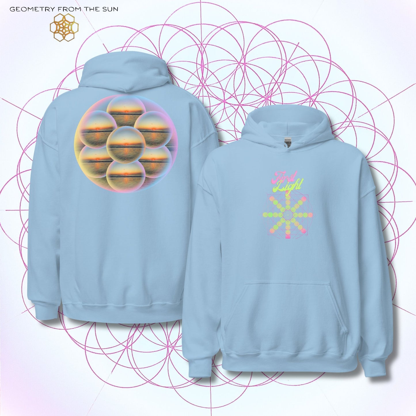 Bubble Egg Of Life Sunrise Hoodie - FIRST LIGHT - Geometry From The Sun