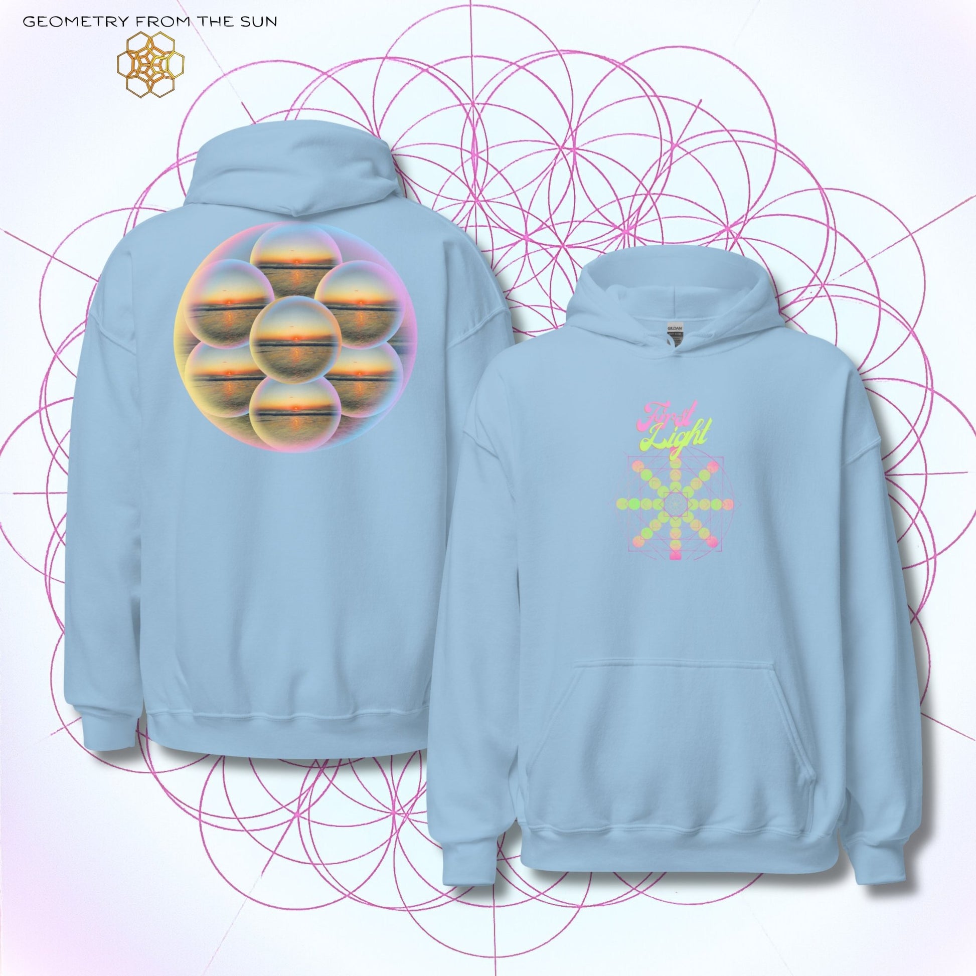 Bubble Egg Of Life Sunrise Hoodie - FIRST LIGHT - Geometry From The Sun