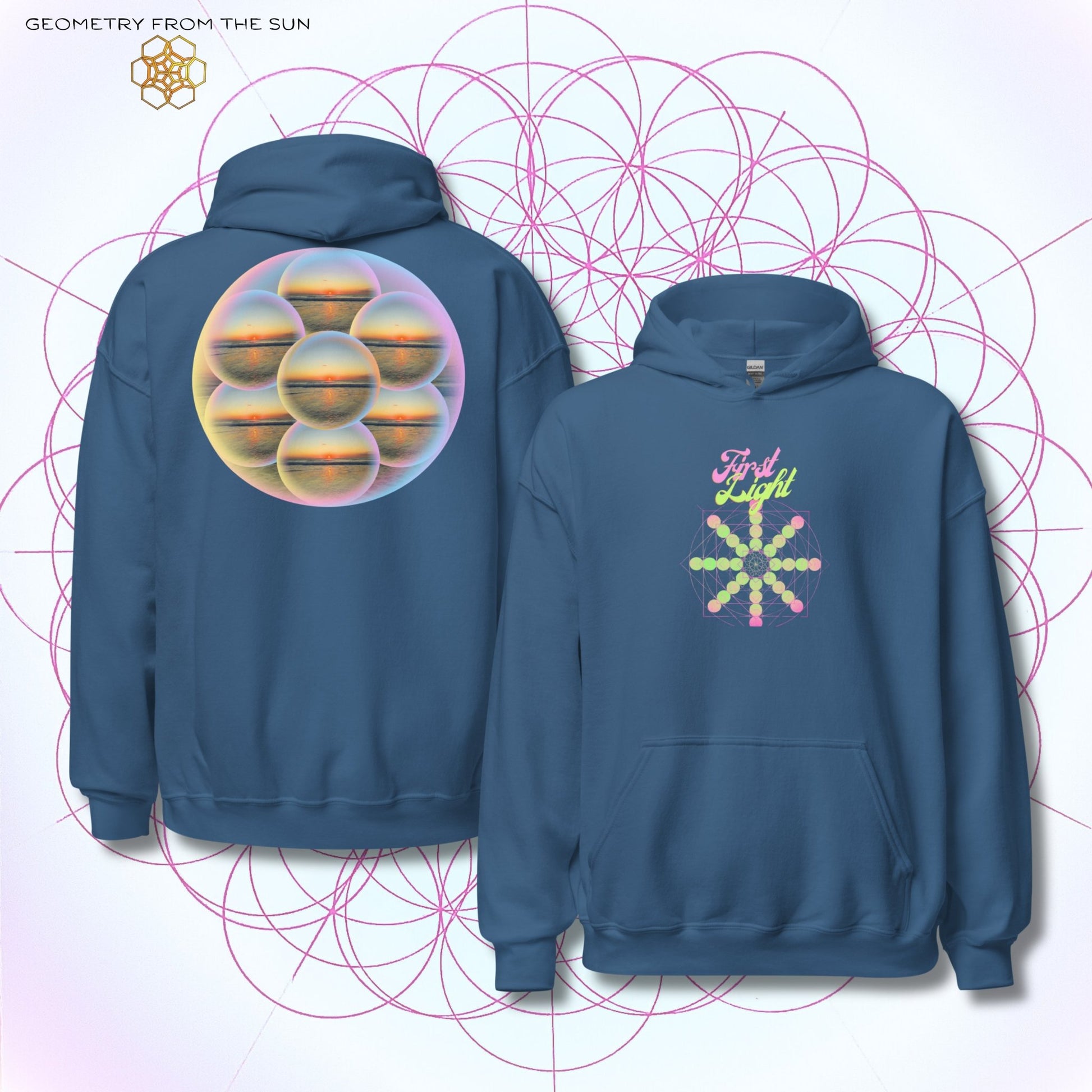 Bubble Egg Of Life Sunrise Hoodie - FIRST LIGHT - Geometry From The Sun
