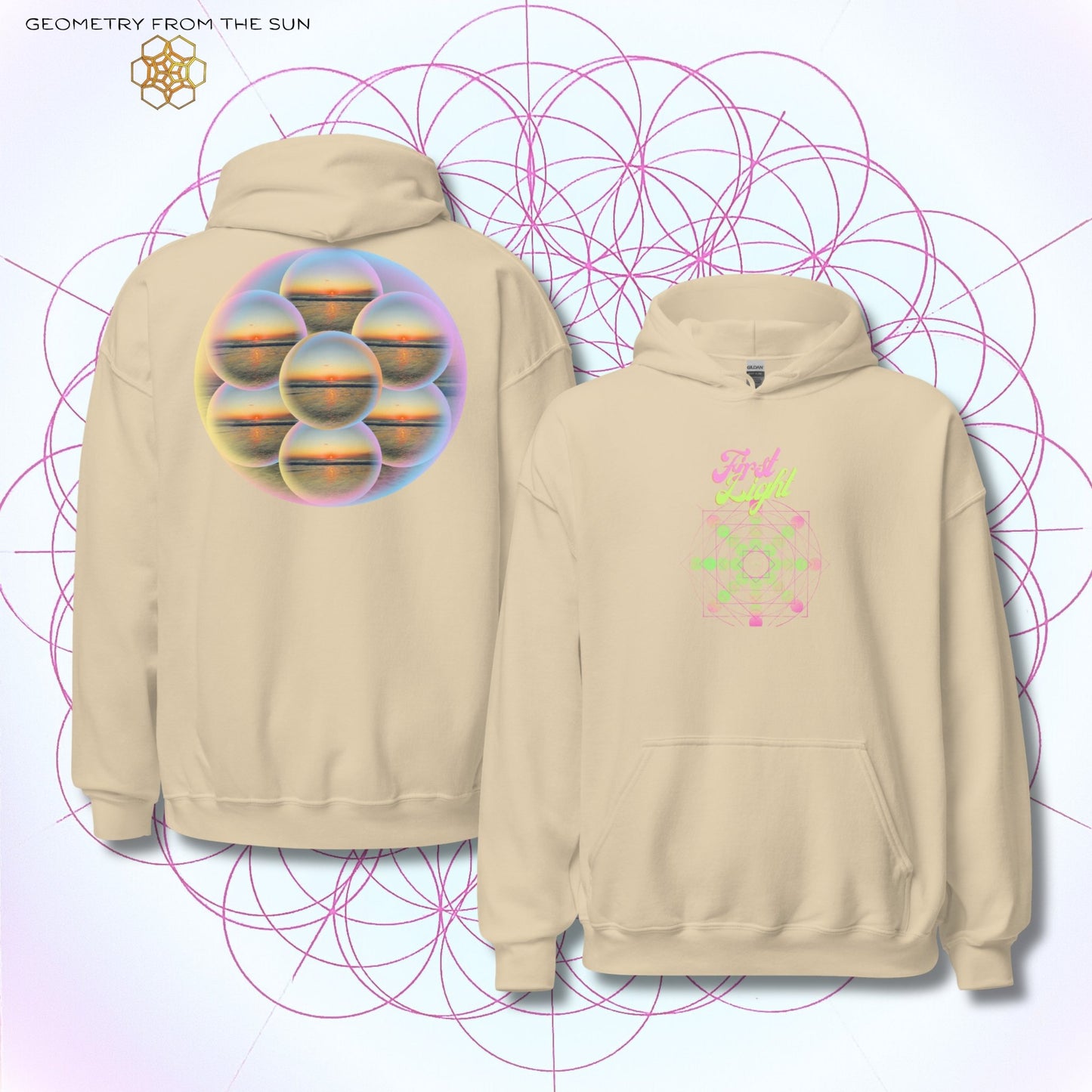 Bubble Egg Of Life Sunrise Hoodie - FIRST LIGHT - Geometry From The Sun