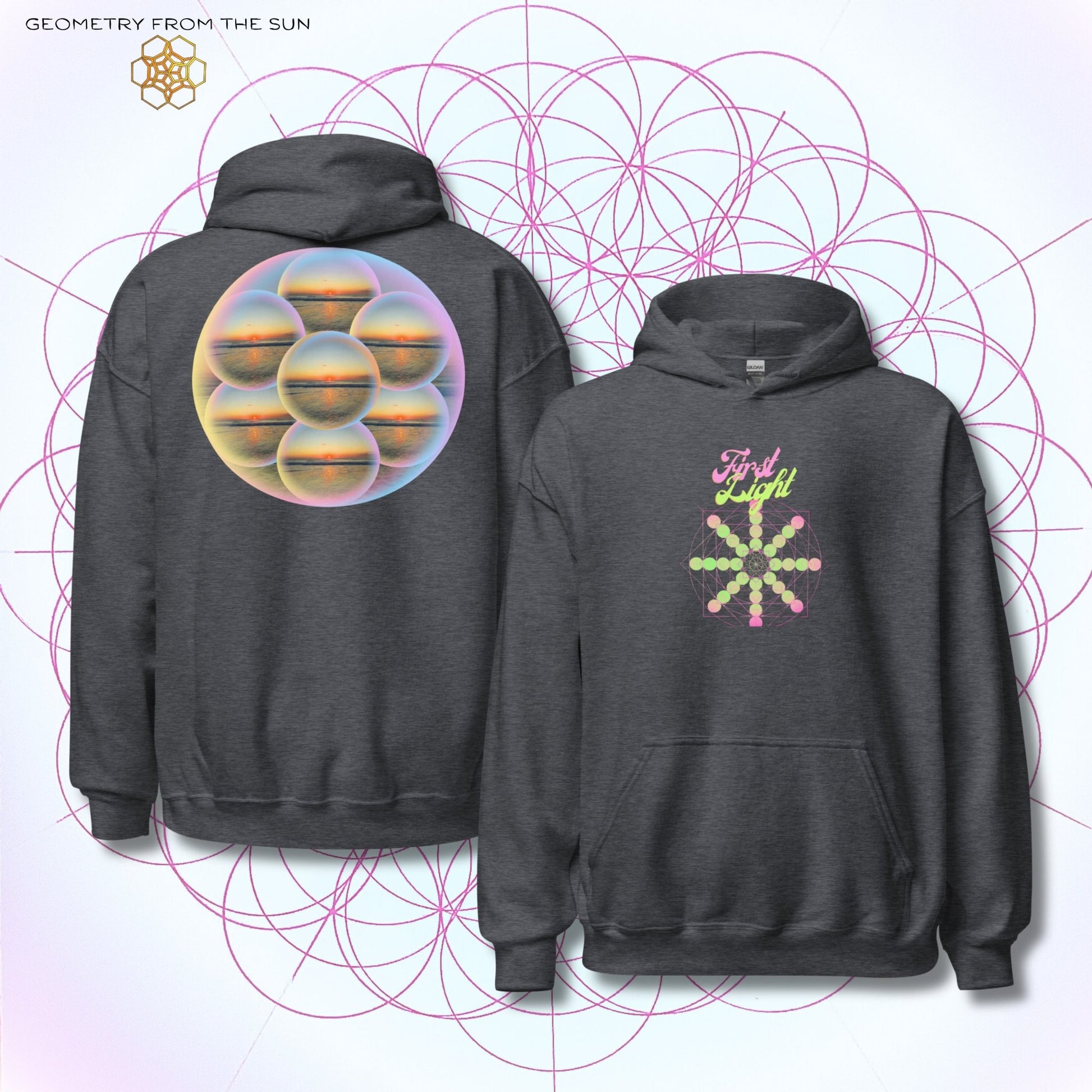 Bubble Egg Of Life Sunrise Hoodie - FIRST LIGHT - Geometry From The Sun