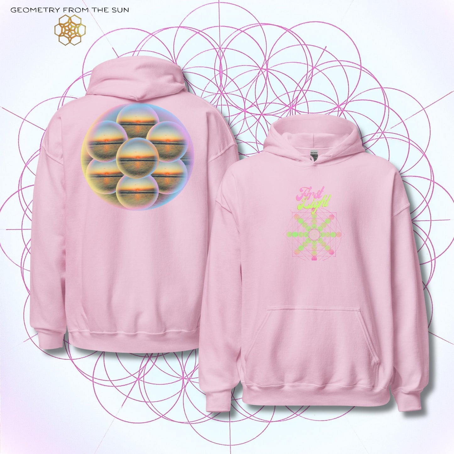 Bubble Egg Of Life Sunrise Hoodie - FIRST LIGHT - Geometry From The Sun