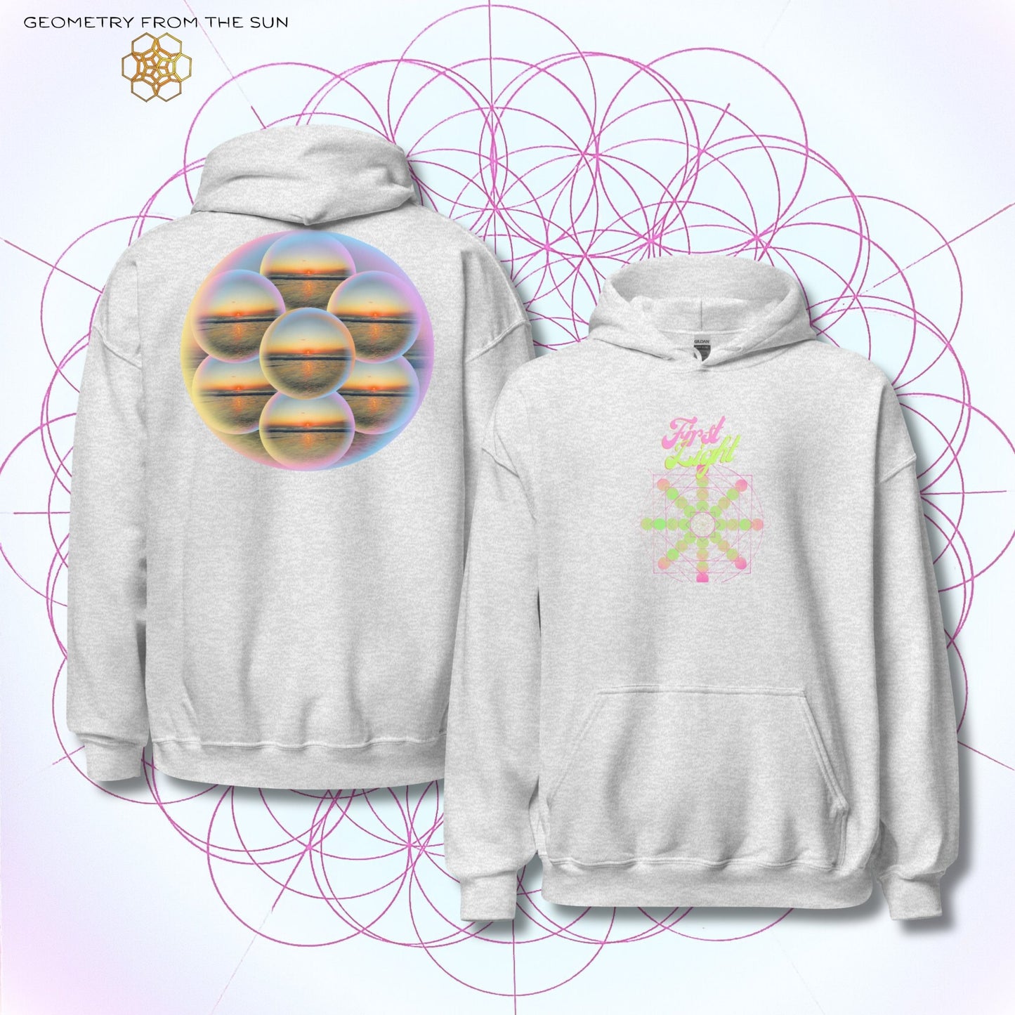Bubble Egg Of Life Sunrise Hoodie - FIRST LIGHT - Geometry From The Sun