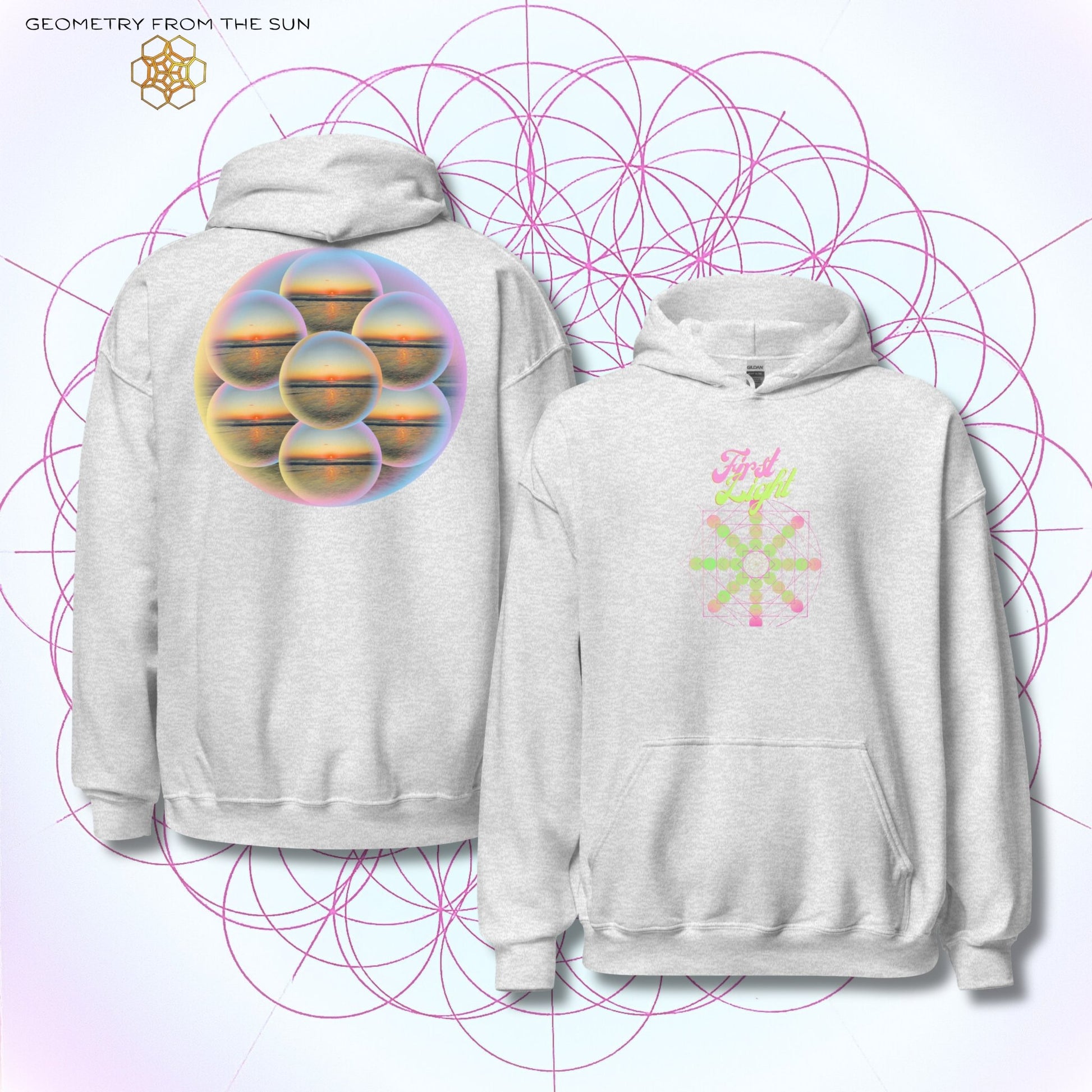 Bubble Egg Of Life Sunrise Hoodie - FIRST LIGHT - Geometry From The Sun