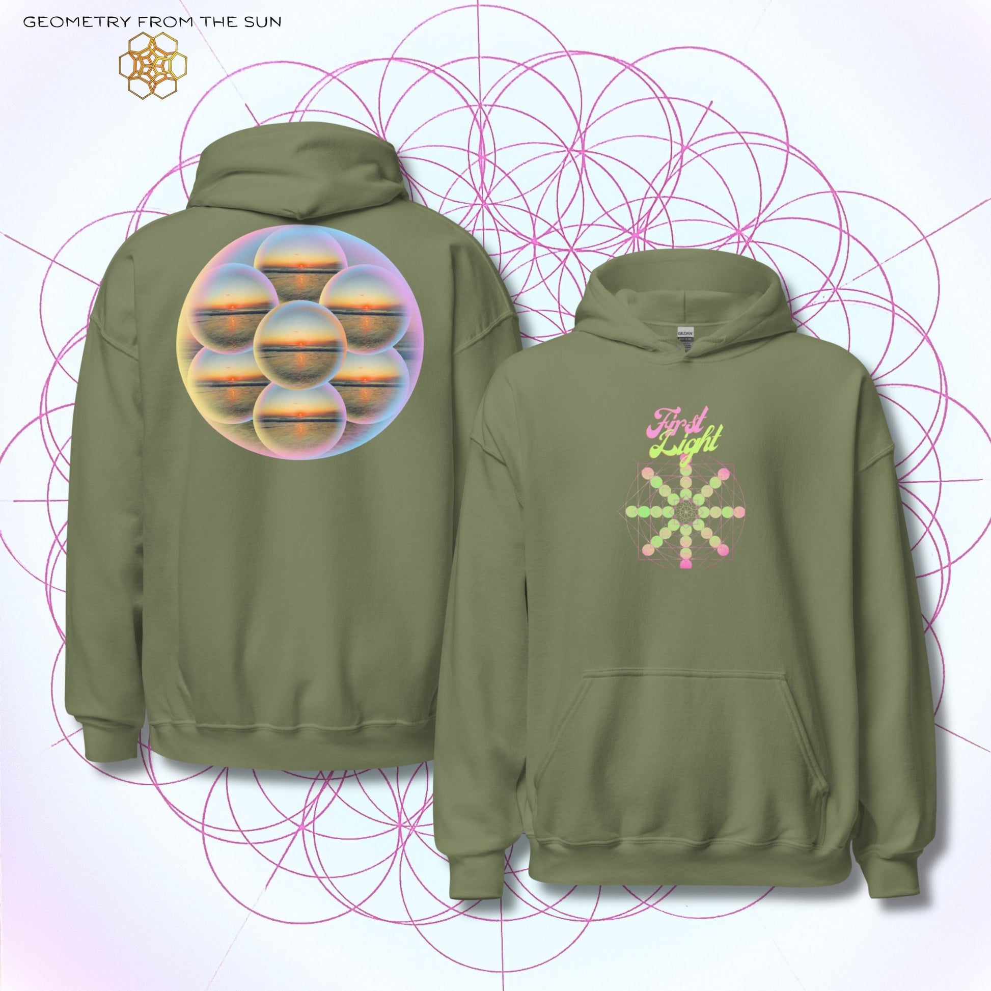Bubble Egg Of Life Sunrise Hoodie - FIRST LIGHT - Geometry From The Sun