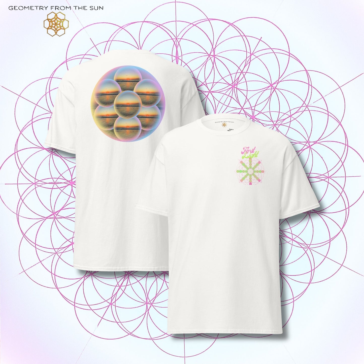 Bubble Egg Of Life Sunrise Shirt - FIRST LIGHT - Geometry From The Sun