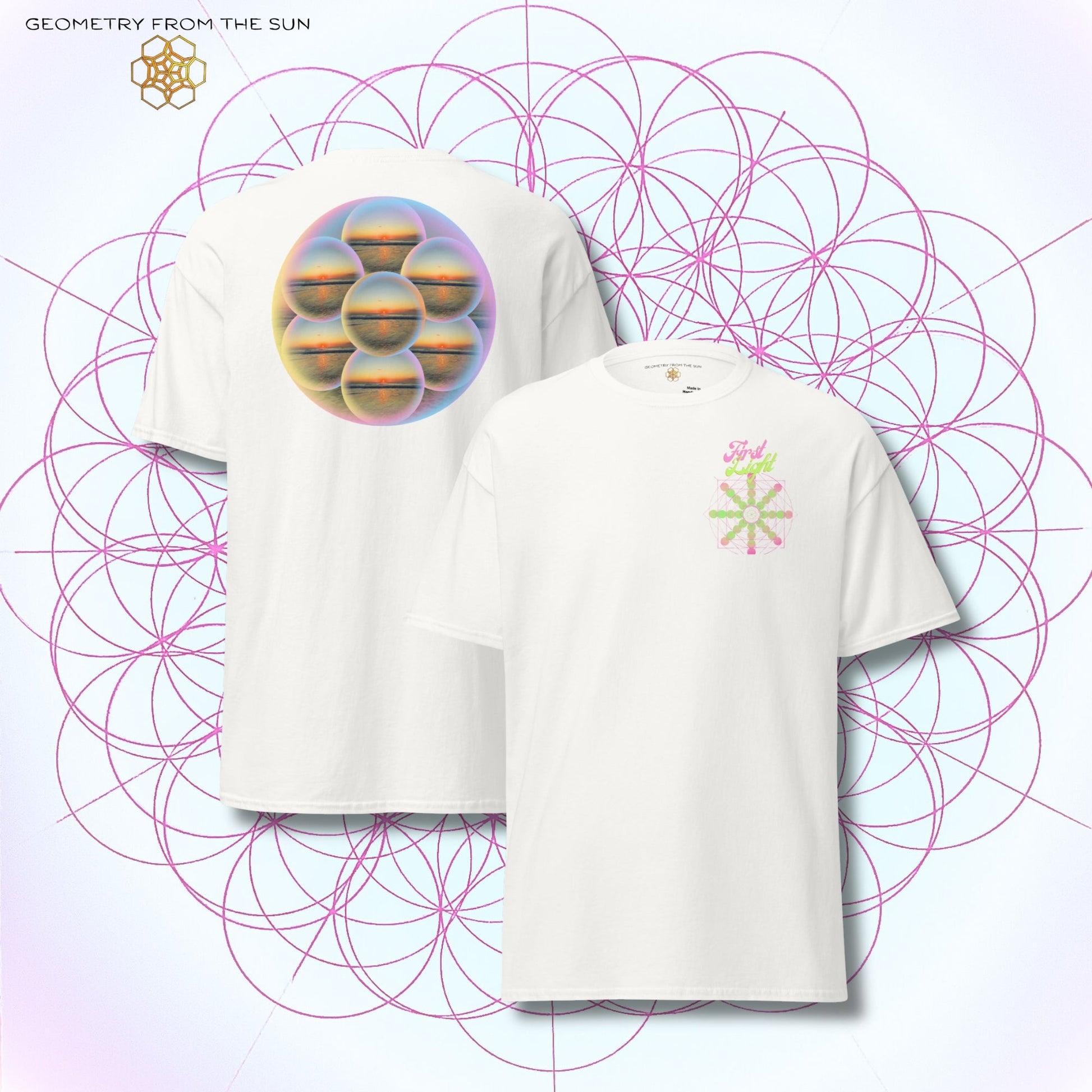 Bubble Egg Of Life Sunrise Shirt - FIRST LIGHT - Geometry From The Sun