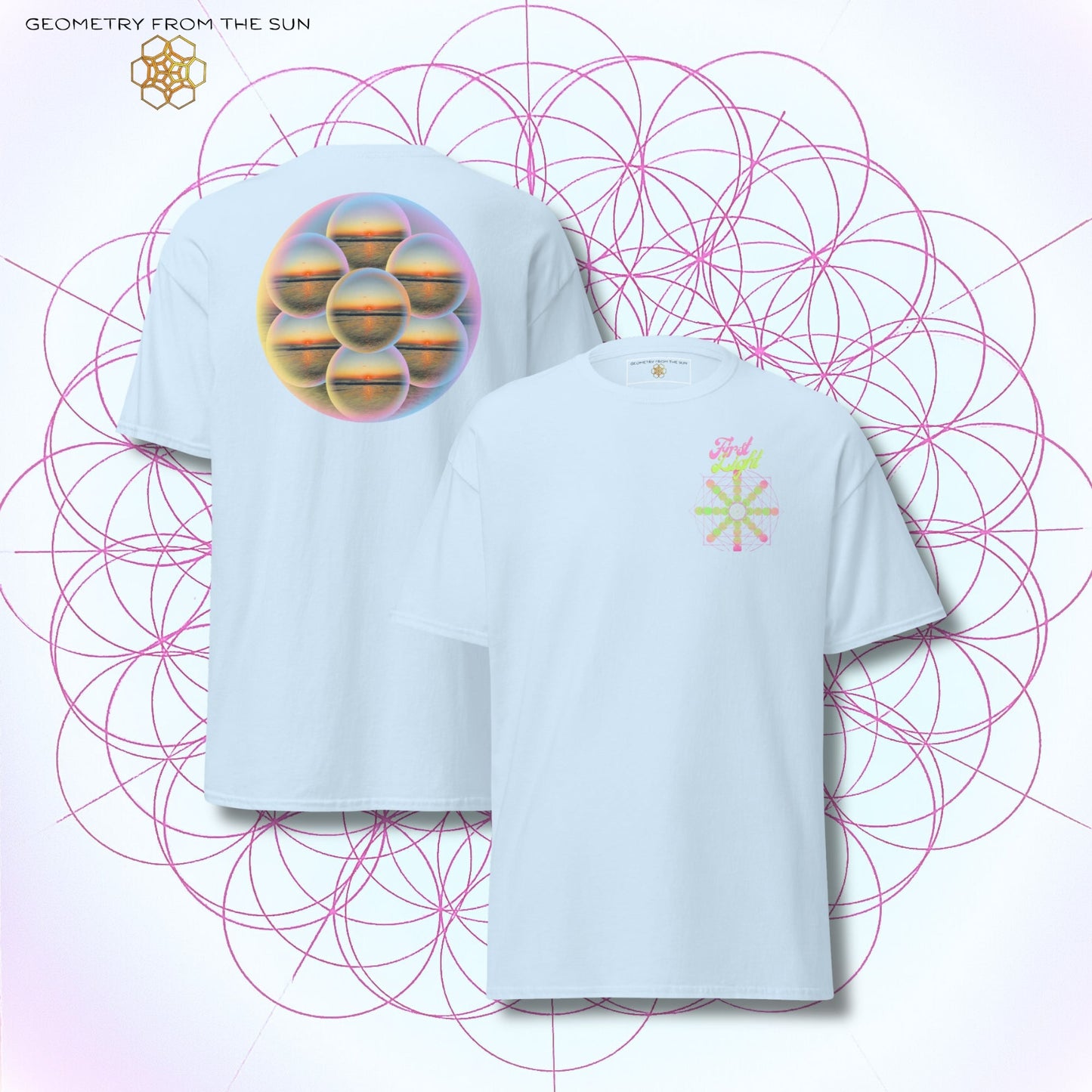 Bubble Egg Of Life Sunrise Shirt - FIRST LIGHT - Geometry From The Sun