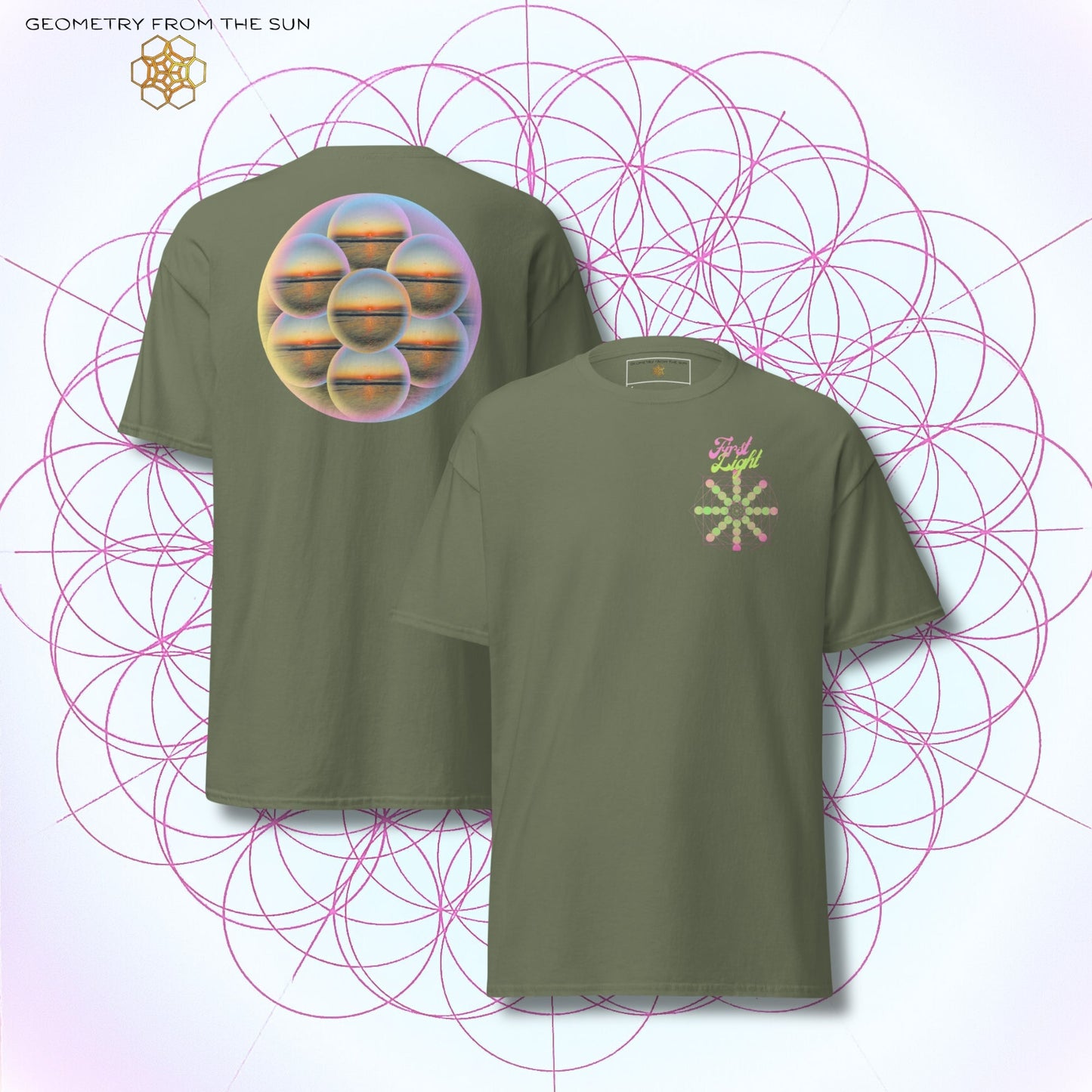Bubble Egg Of Life Sunrise Shirt - FIRST LIGHT - Geometry From The Sun