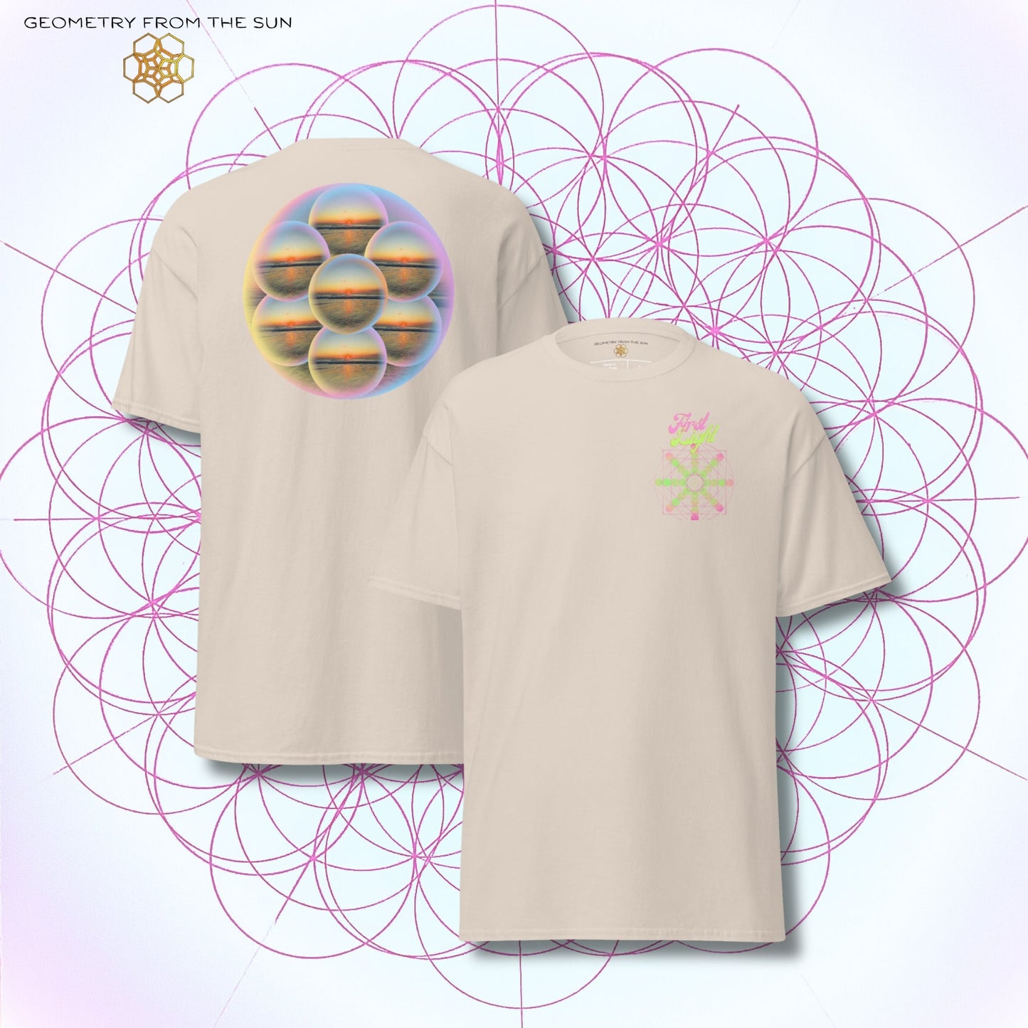 Bubble Egg Of Life Sunrise Shirt - FIRST LIGHT - Geometry From The Sun
