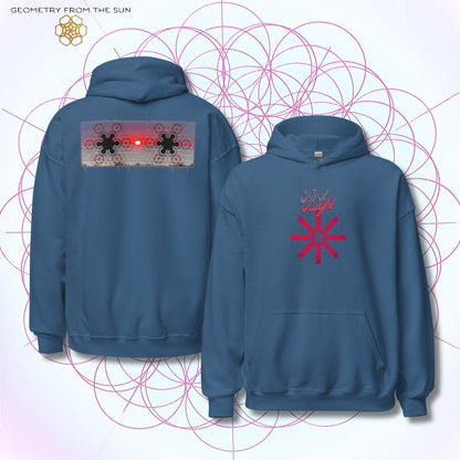 Crimson Horizon Sunrise Hoodie - FIRST LIGHT - Geometry From The Sun
