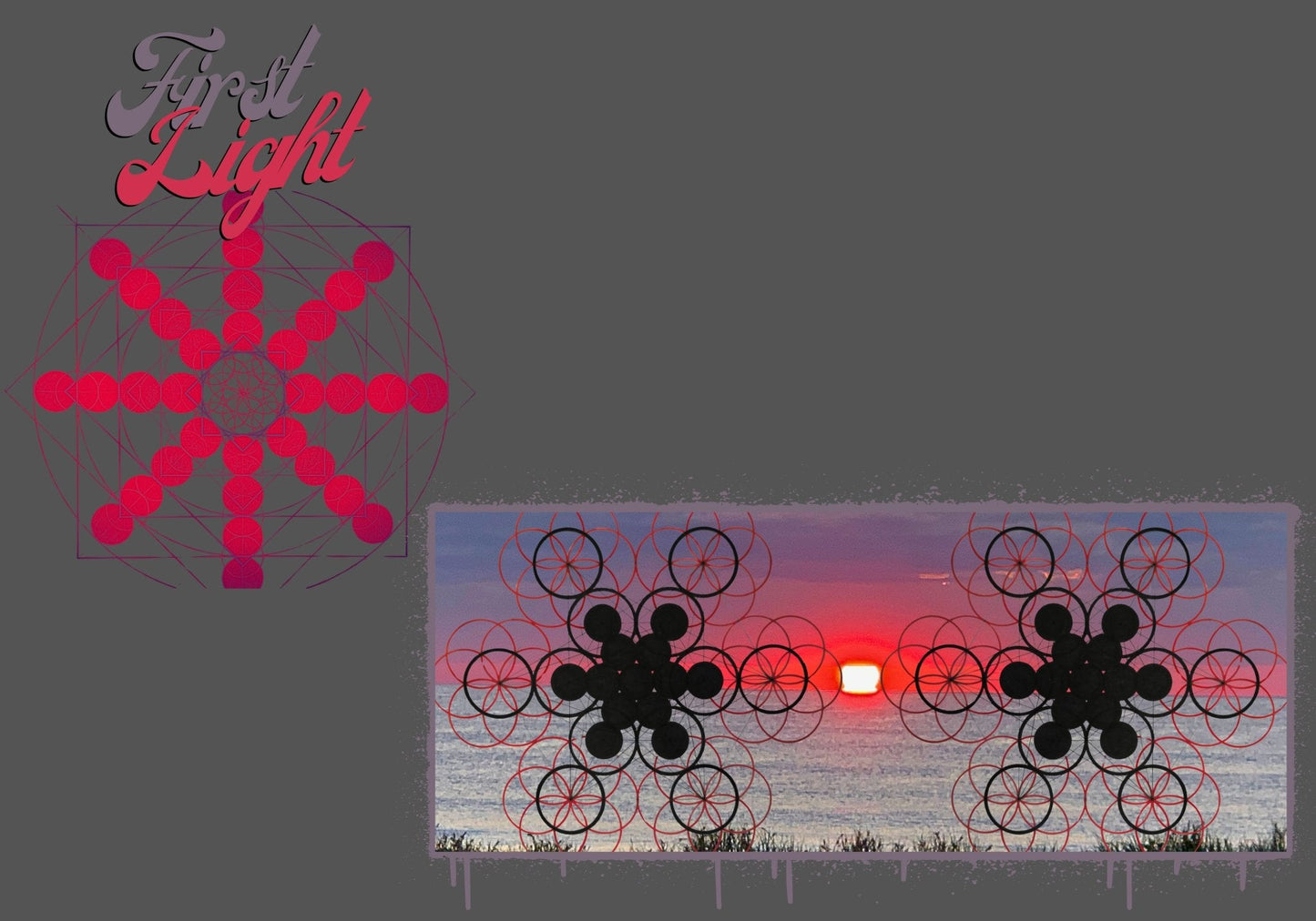 Crimson Horizon Sunrise Shirt - FIRST LIGHT - Geometry From The Sun