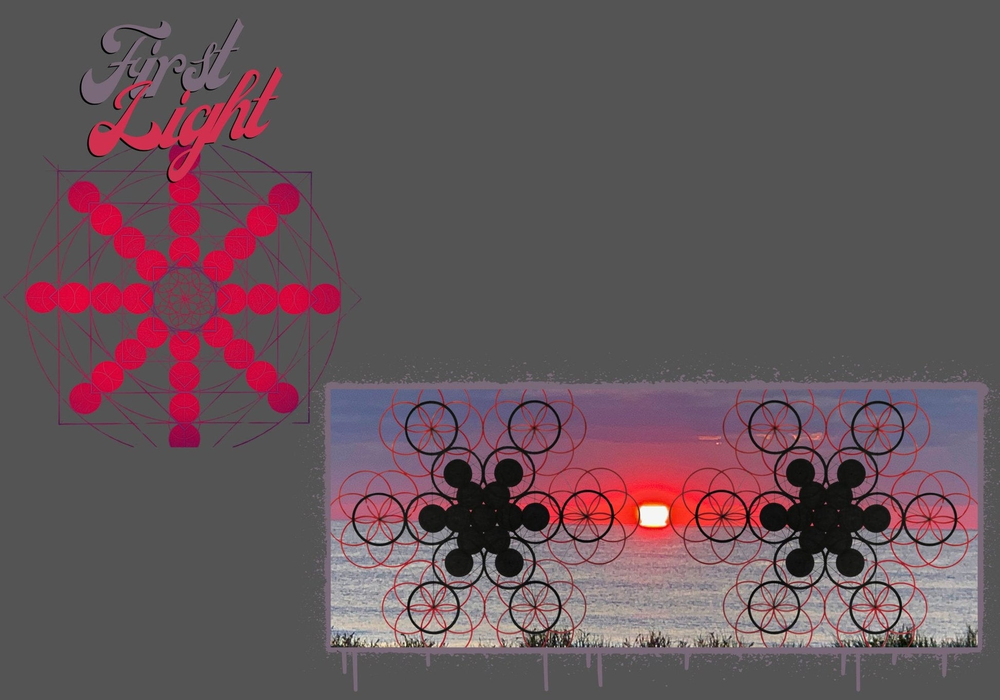 Crimson Horizon Sunrise Shirt - FIRST LIGHT - Geometry From The Sun