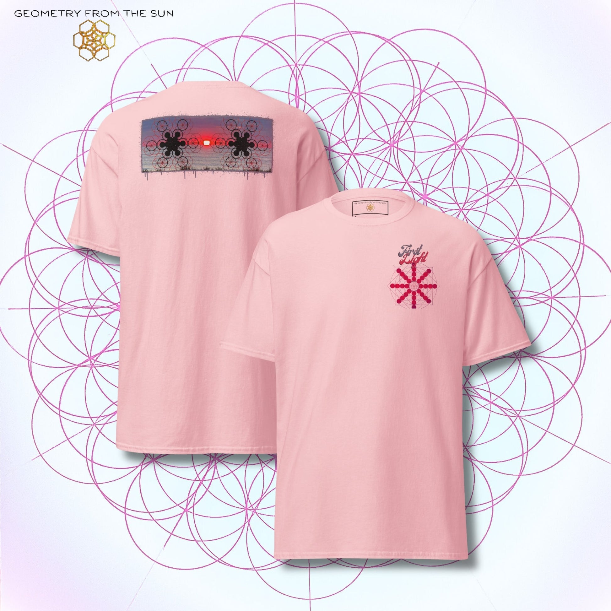 Crimson Horizon Sunrise Shirt - FIRST LIGHT - Geometry From The Sun