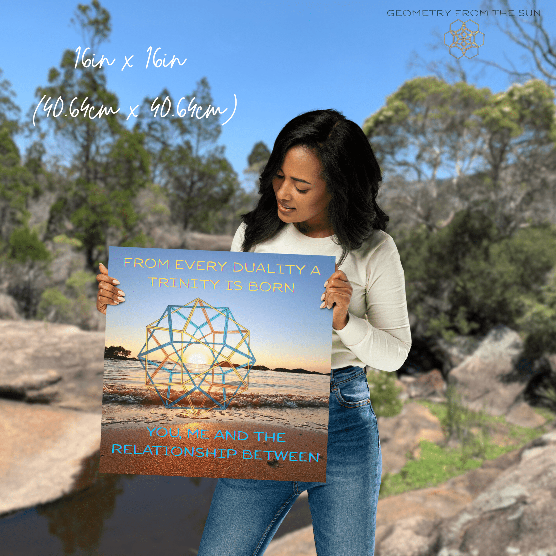 From Every Duality, A Trinity is Born Wall Art Poster - GEOMETRY AT DAWN - Geometry From The Sun