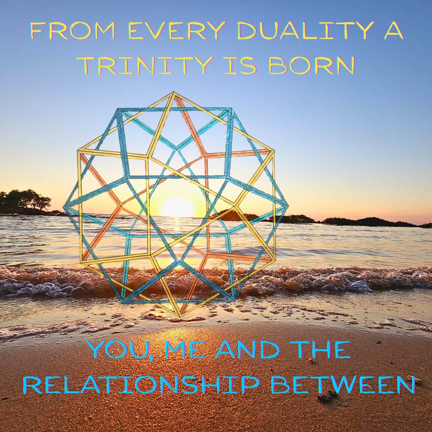 From Every Duality, A Trinity is Born Wall Art Poster - GEOMETRY AT DAWN - Geometry From The Sun