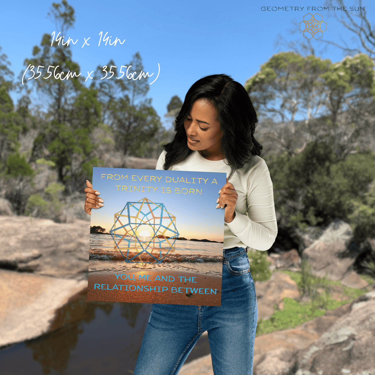 From Every Duality, A Trinity is Born Wall Art Poster - GEOMETRY AT DAWN - Geometry From The Sun