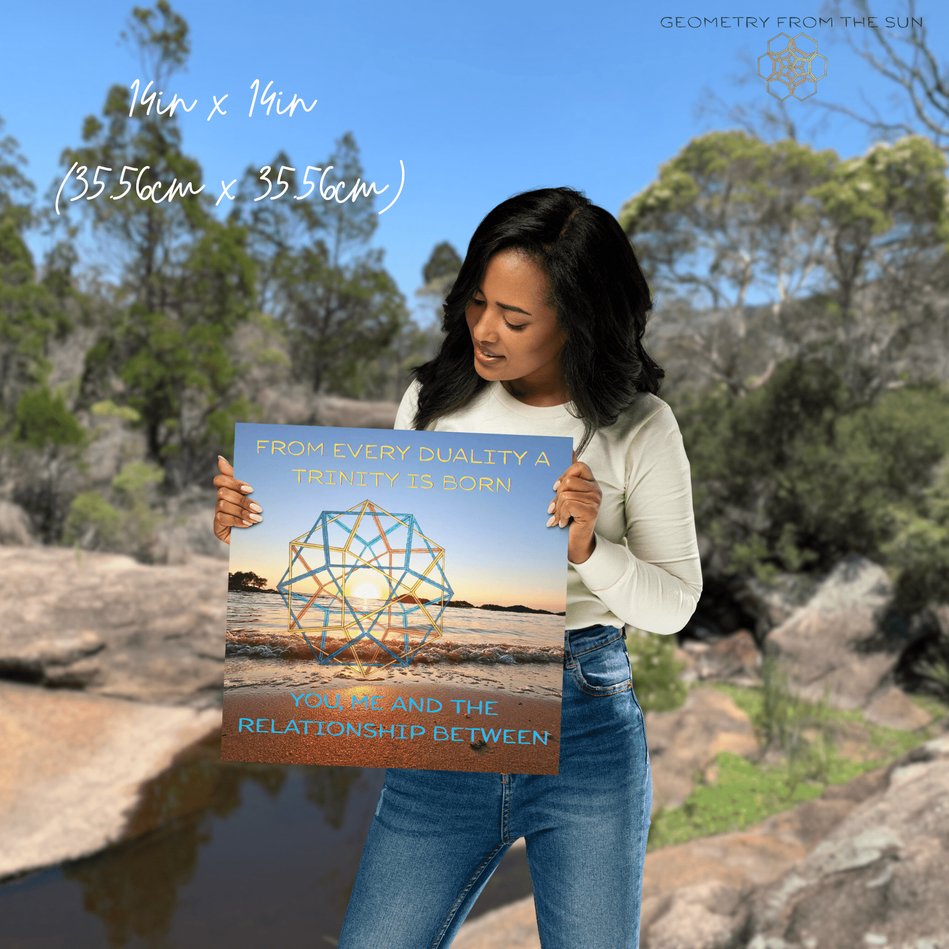 From Every Duality, A Trinity is Born Wall Art Poster - GEOMETRY AT DAWN - Geometry From The Sun