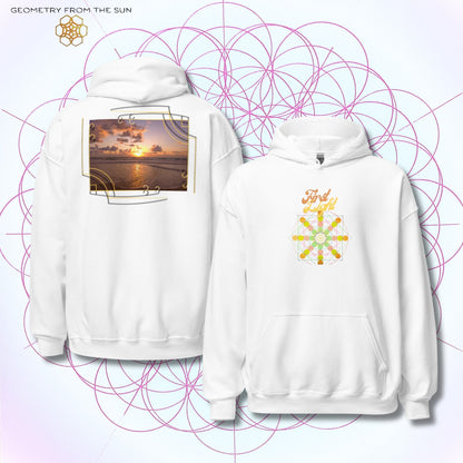 Golden Haze Sunrise Hoodie - FIRST LIGHT - Geometry From The Sun
