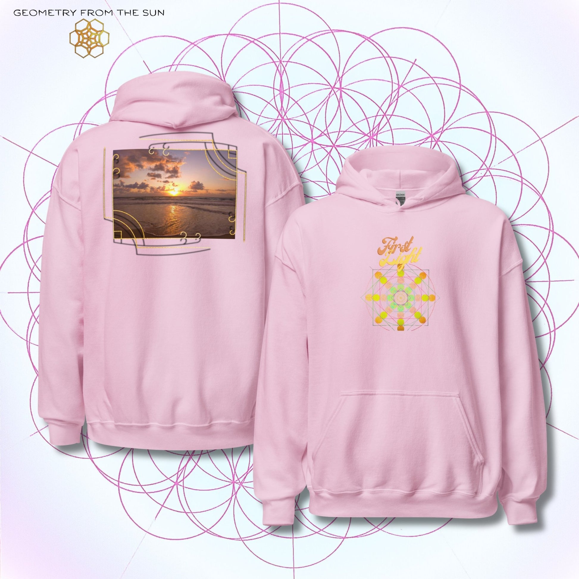 Golden Haze Sunrise Hoodie - FIRST LIGHT - Geometry From The Sun