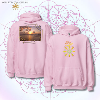 Golden Haze Sunrise Hoodie - FIRST LIGHT - Geometry From The Sun