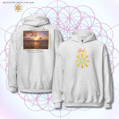 Golden Haze Sunrise Hoodie - FIRST LIGHT - Geometry From The Sun