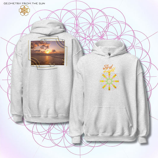 Golden Haze Sunrise Hoodie - FIRST LIGHT - Geometry From The Sun