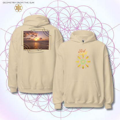 Golden Haze Sunrise Hoodie - FIRST LIGHT - Geometry From The Sun