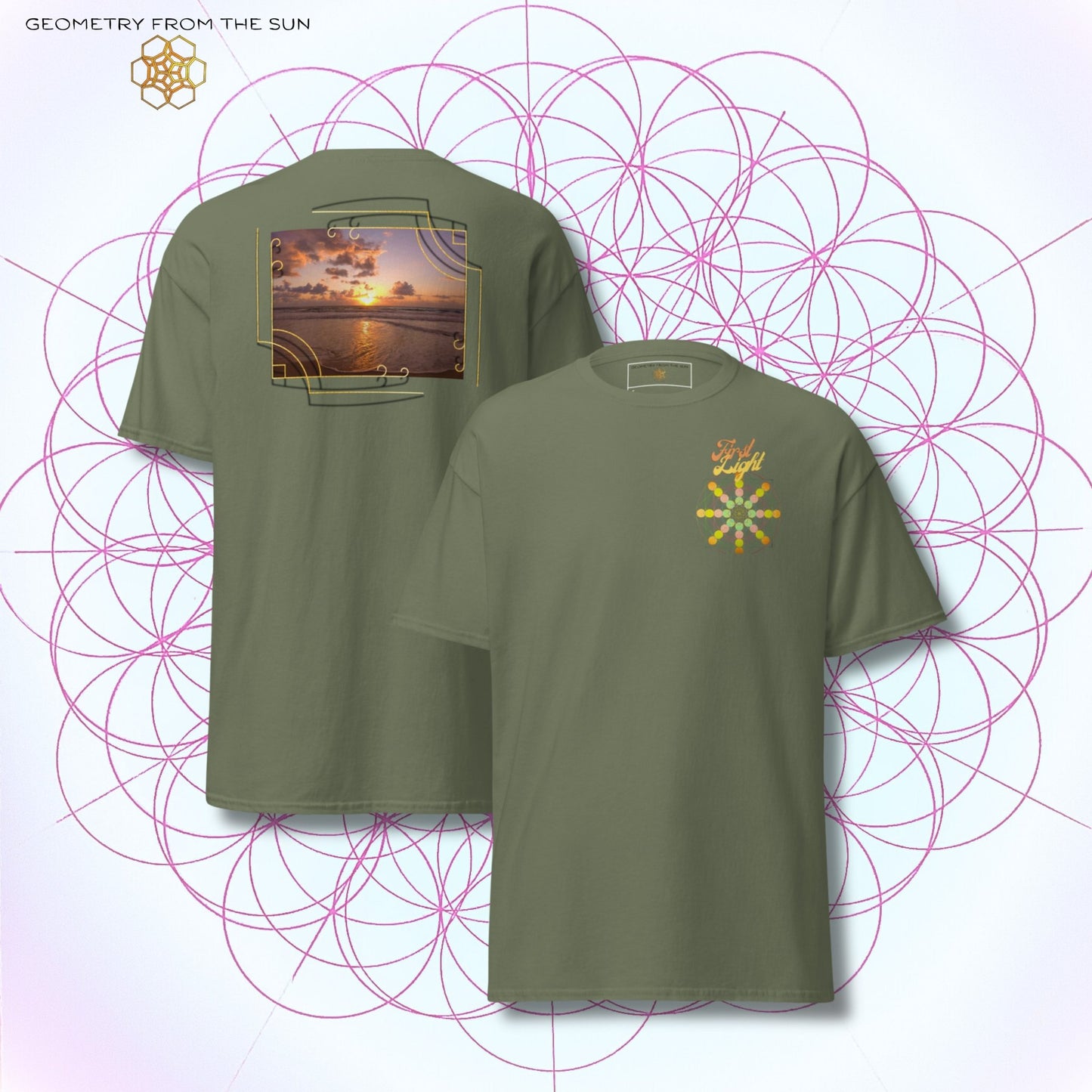 Golden Haze Sunrise Shirt - FIRST LIGHT - Geometry From The Sun