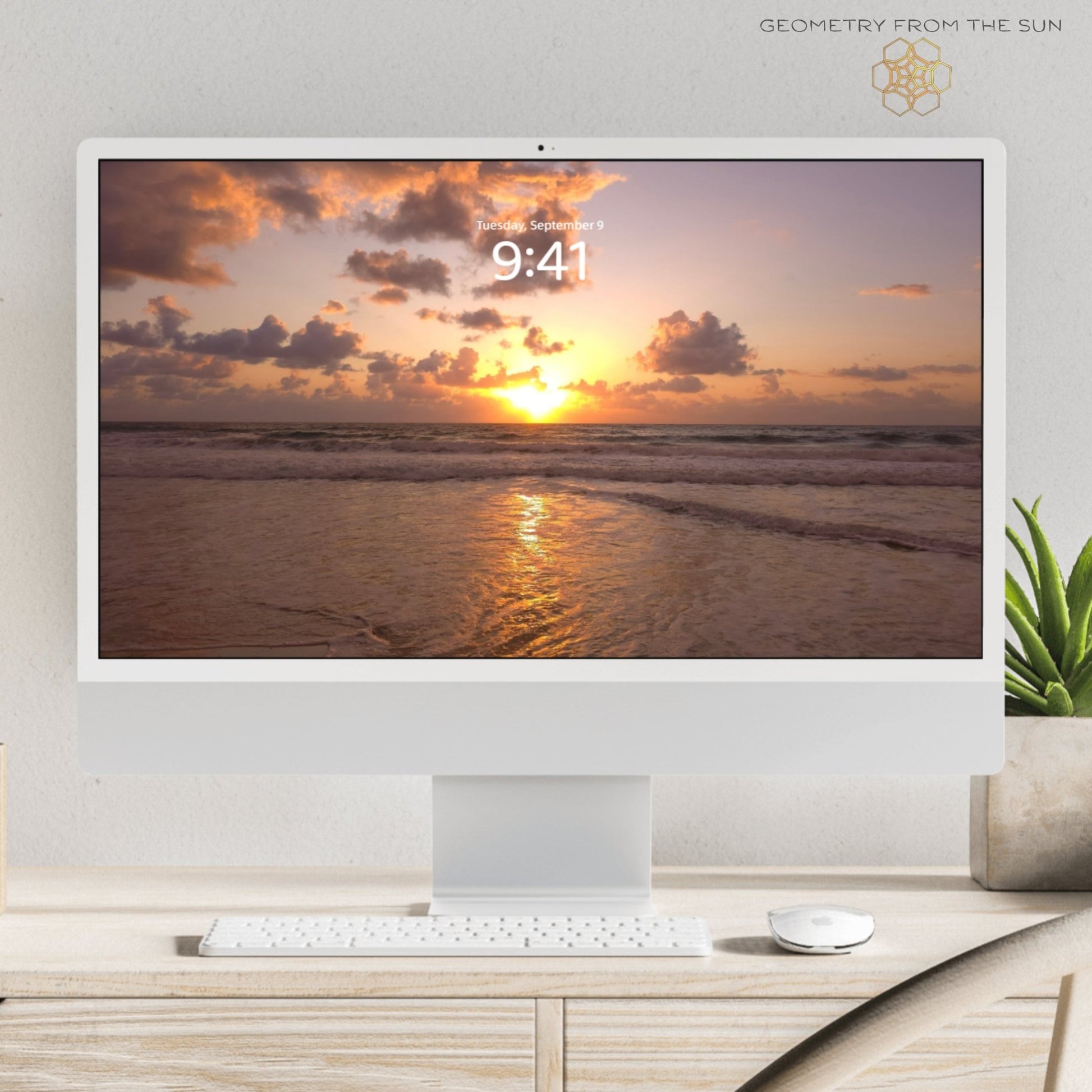 Golden Haze Sunrise Wallpapers – 17 Device Sizes (iPhone, Samsung, Pixel, iPad, Desktop, 4K) - Geometry From The Sun