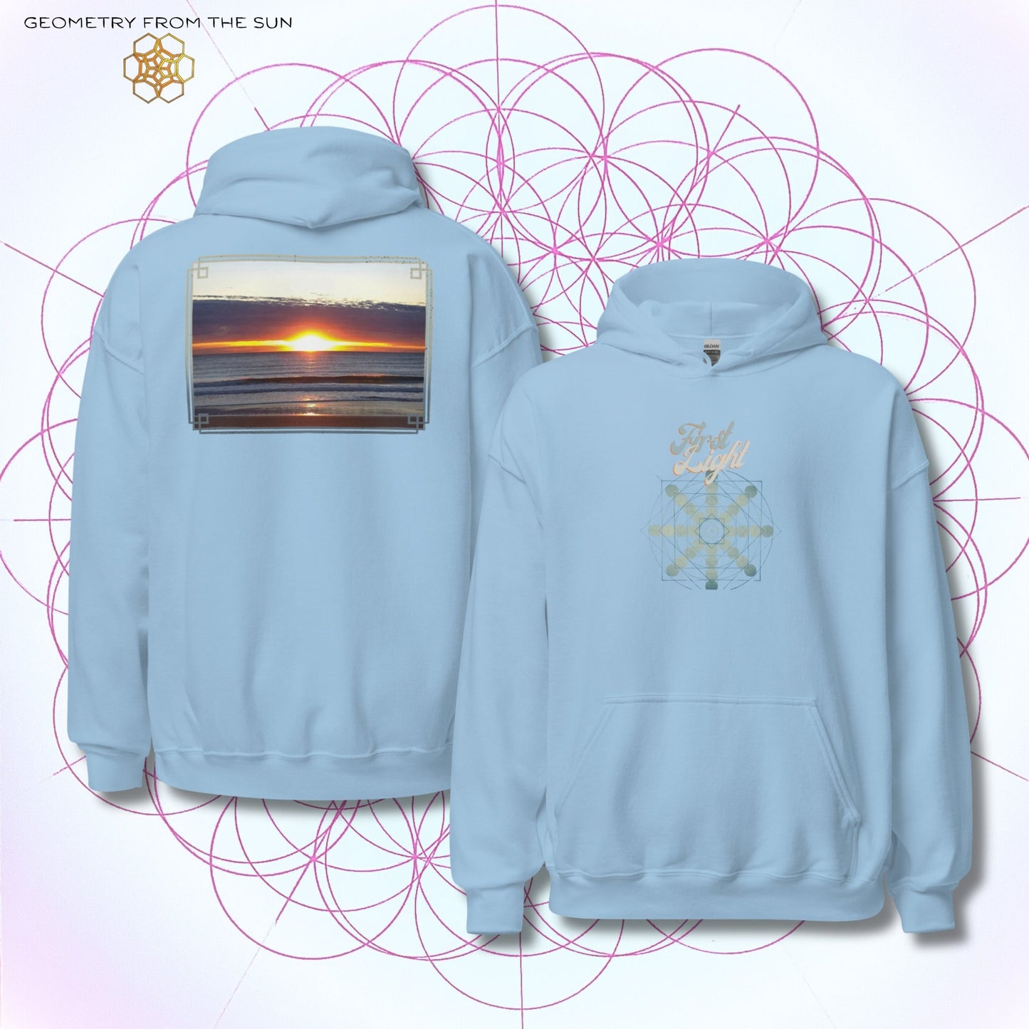 Horizon Blaze Sunrise Hoodie - FIRST LIGHT - Geometry From The Sun