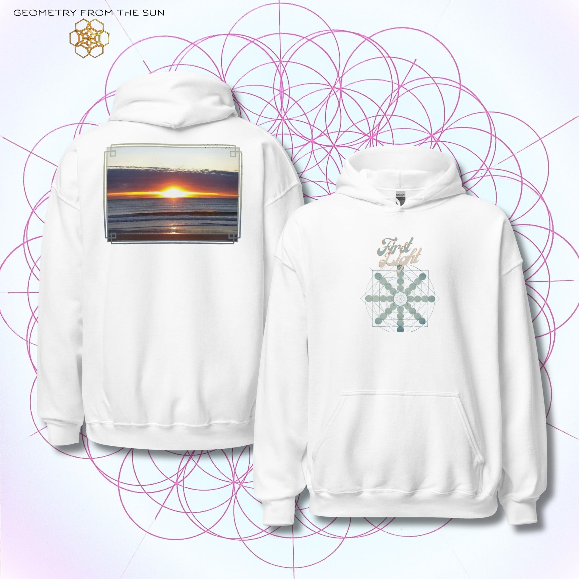 Horizon Blaze Sunrise Hoodie - FIRST LIGHT - Geometry From The Sun
