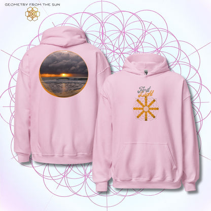 Misty Crest Sunrise Hoodie - FIRST LIGHT - Geometry From The Sun