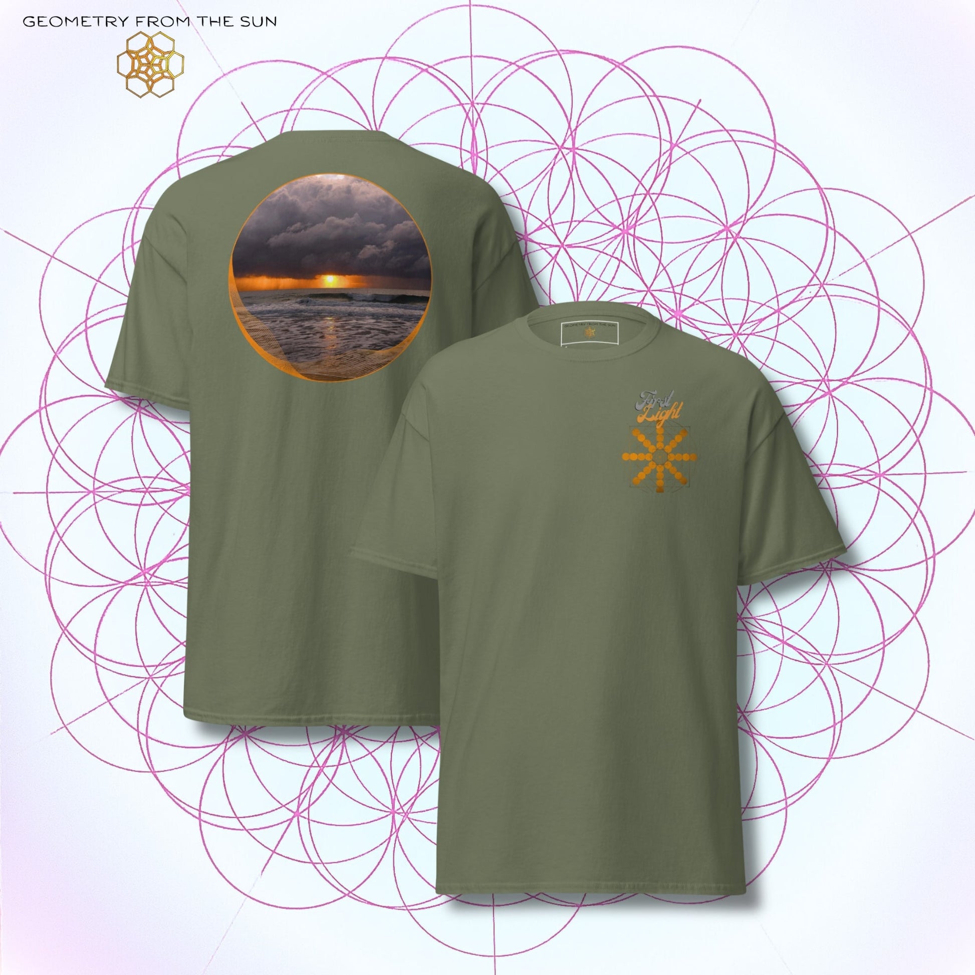 Misty Crest Sunrise Shirt - FIRST LIGHT - Geometry From The Sun