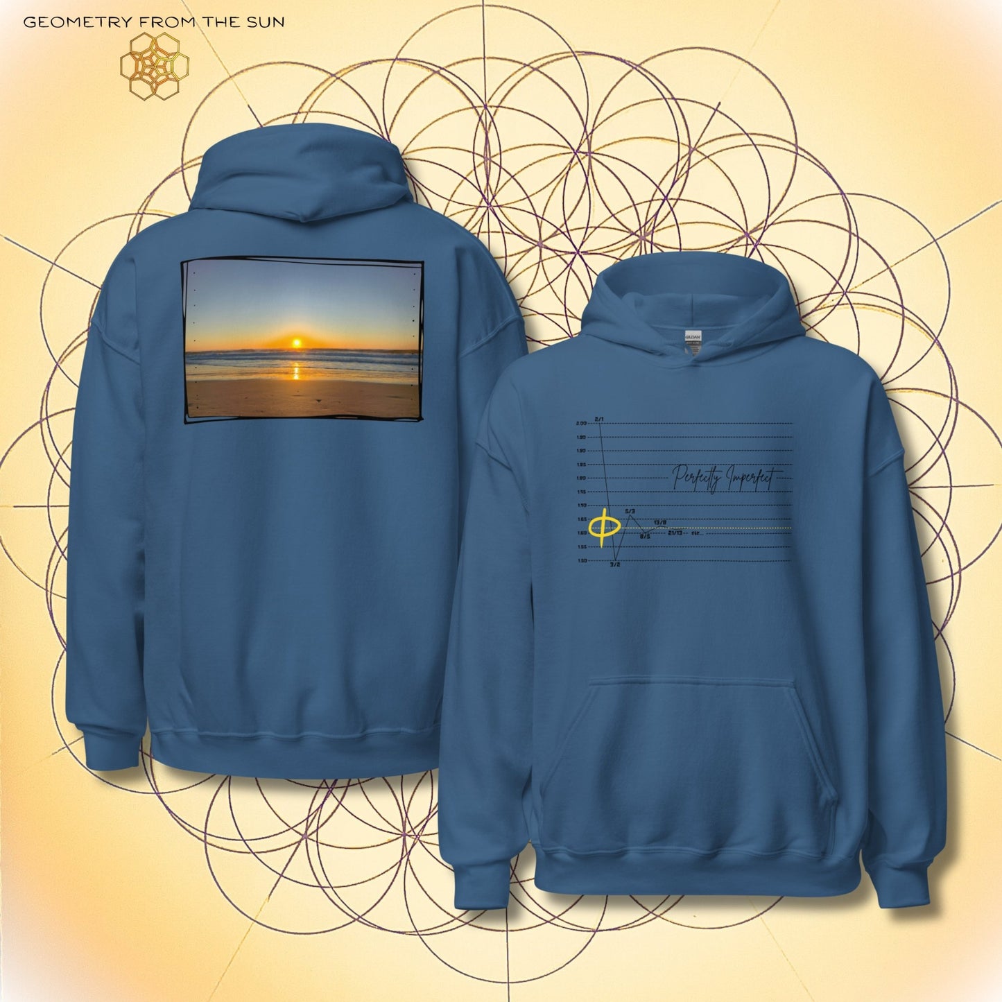 Perfectly Imperfect Sunrise Hoodie | Fibonacci x Phi - Geometry From The Sun