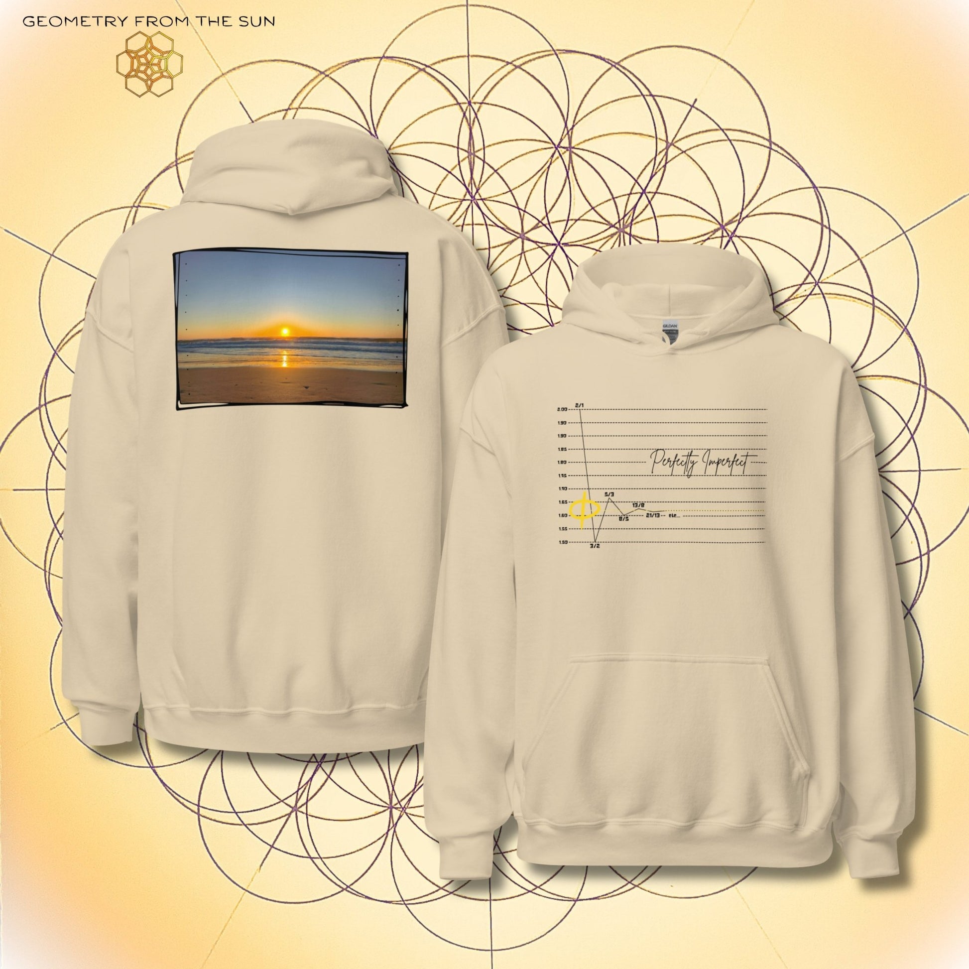 Perfectly Imperfect Sunrise Hoodie | Fibonacci x Phi - Geometry From The Sun