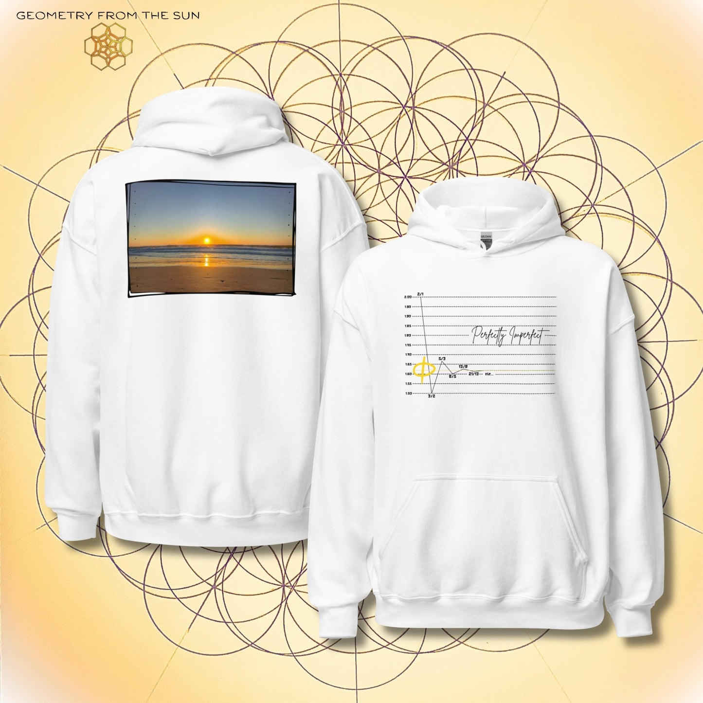 Perfectly Imperfect Sunrise Hoodie | Fibonacci x Phi - Geometry From The Sun