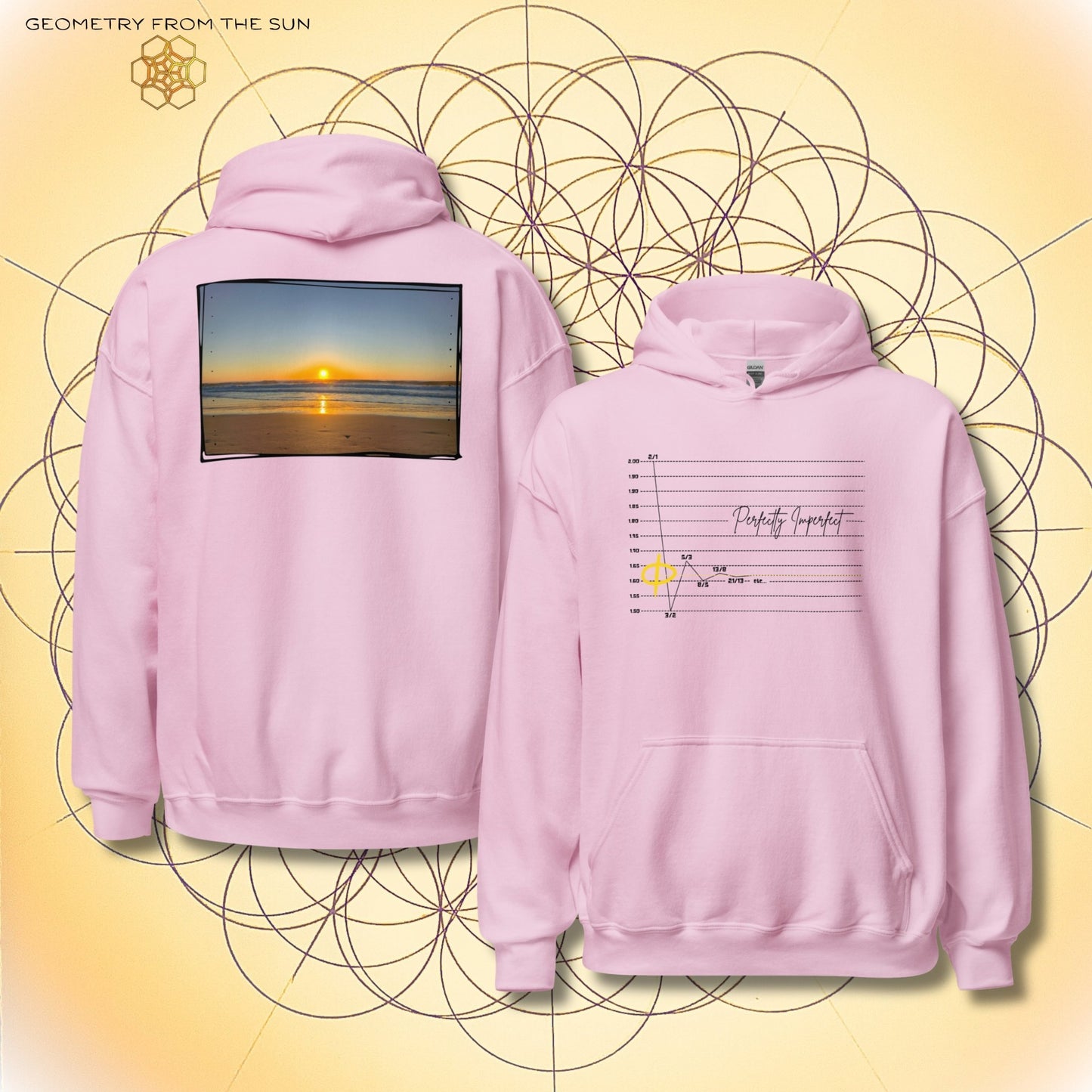 Perfectly Imperfect Sunrise Hoodie | Fibonacci x Phi - Geometry From The Sun