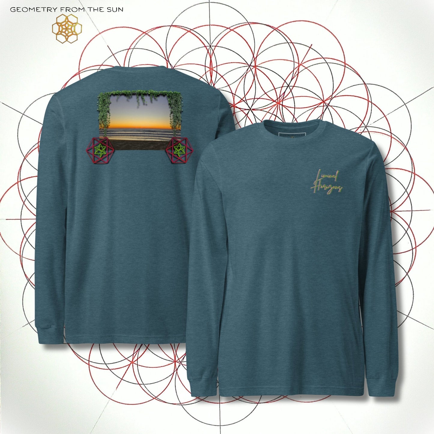 Pre Dawn Veins Long Sleeve - LIMINAL HORIZONS - Geometry From The Sun