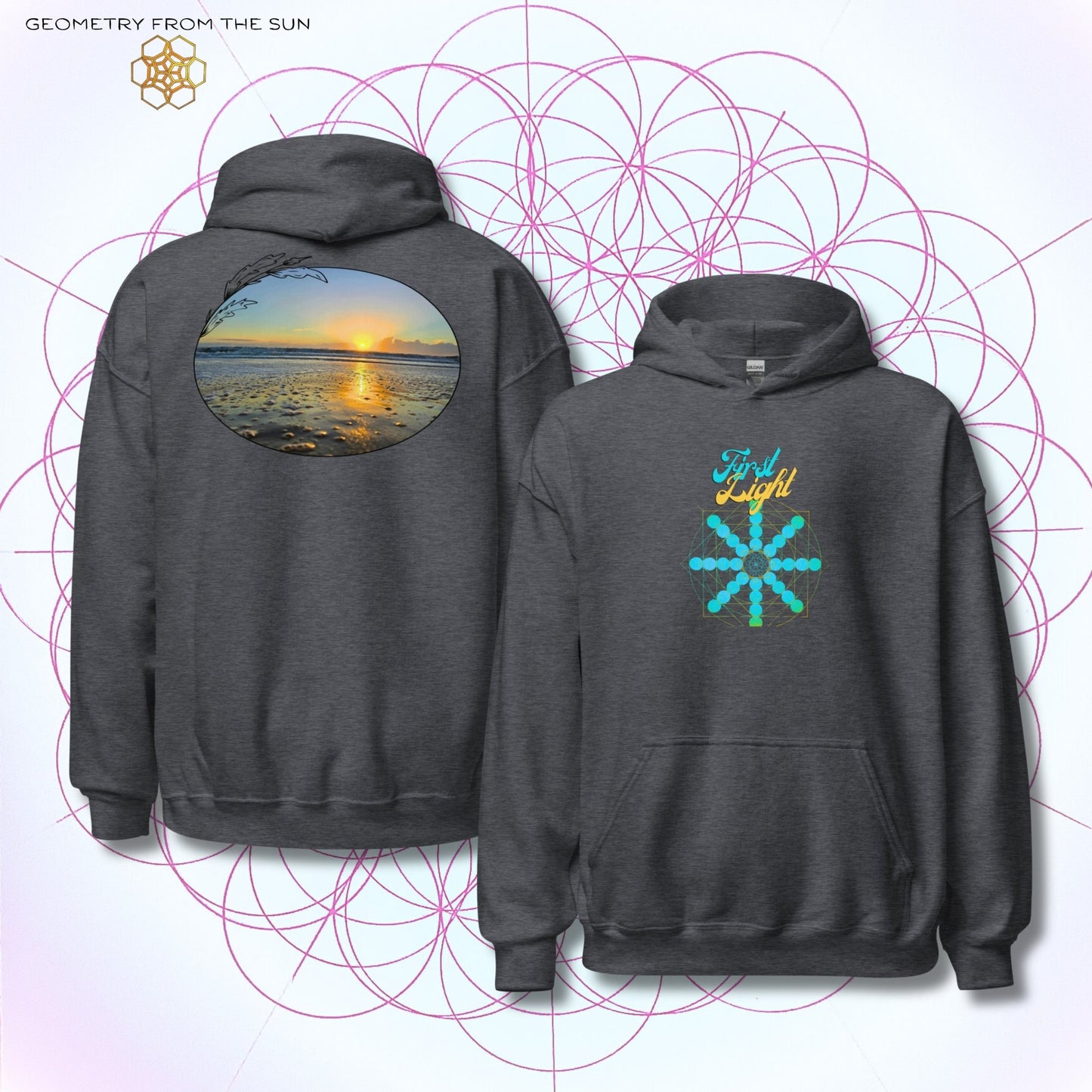 Quiet Rays Sunrise Hoodie - FIRST LIGHT - Geometry From The Sun