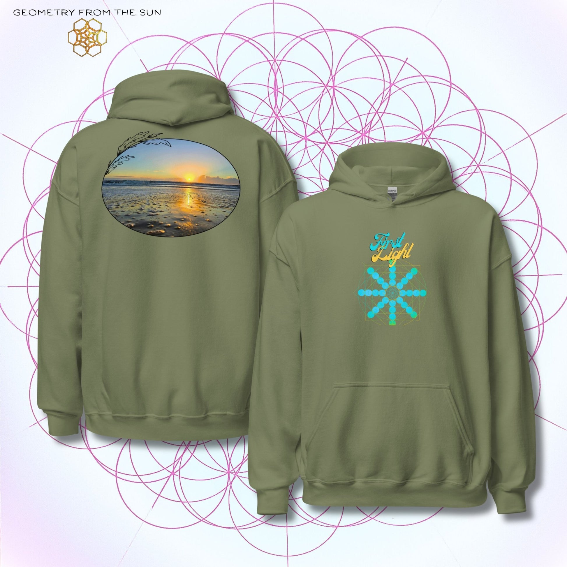 Quiet Rays Sunrise Hoodie - FIRST LIGHT - Geometry From The Sun