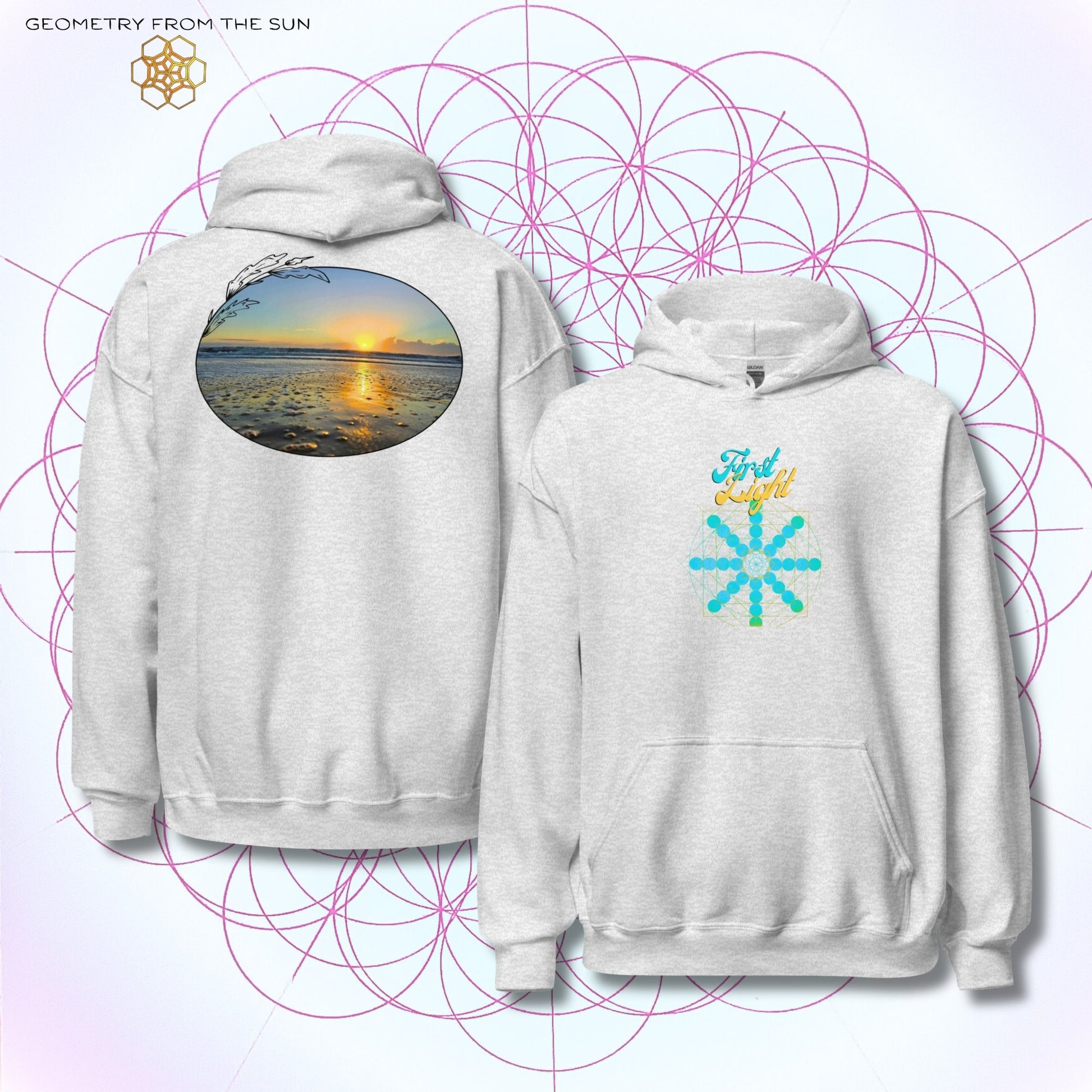 Quiet Rays Sunrise Hoodie - FIRST LIGHT - Geometry From The Sun